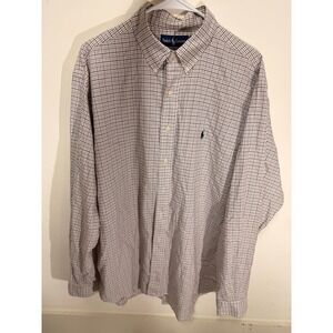 Ralph Lauren striped long sleeve button up men's shirt size 17‎ 36/37